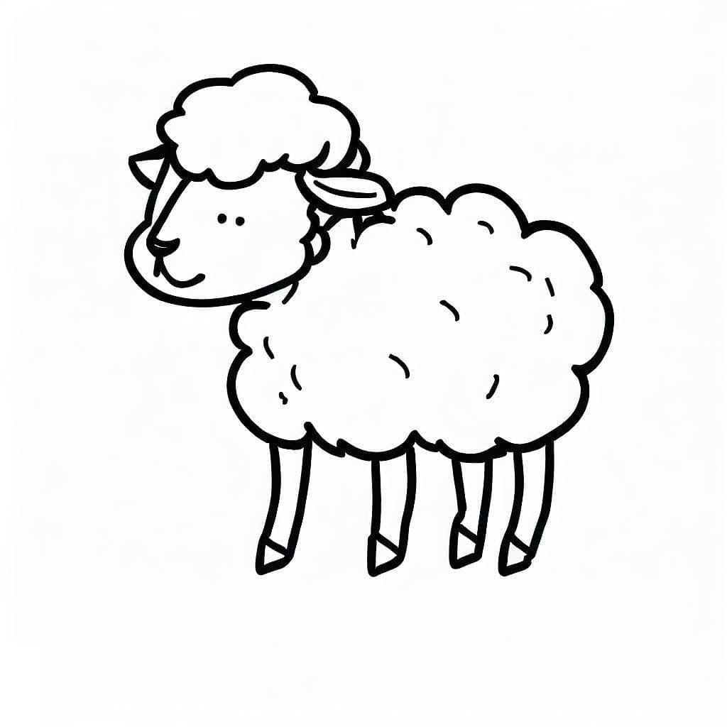 Desenho de uma Ovelha Fácil para Colorir