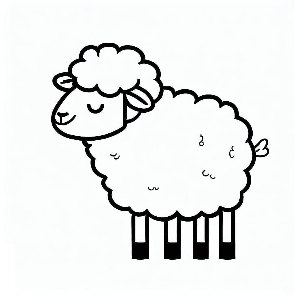 Desenho de uma Ovelha Fofa para Colorir