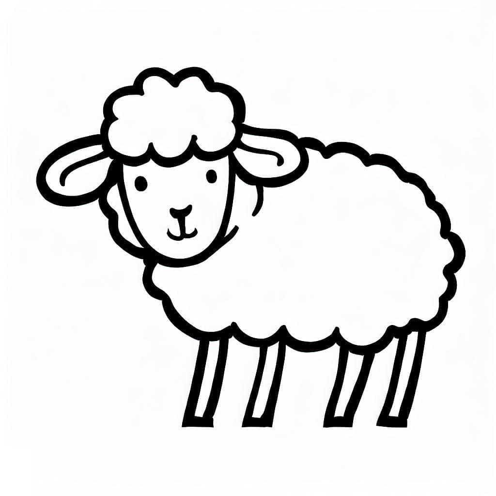 Desenho de uma Ovelha Muito Fácil para Colorir