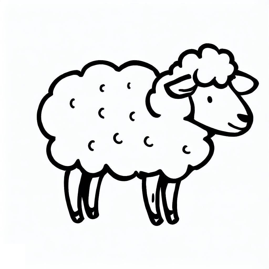 Desenho de uma Ovelha Muito Fofa para Colorir