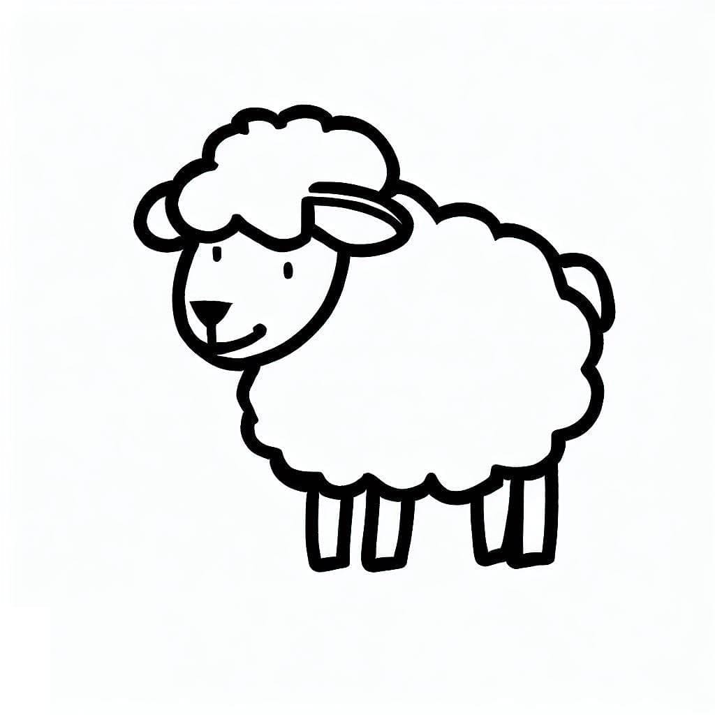 Desenho de uma Ovelha Muito Simples para Colorir
