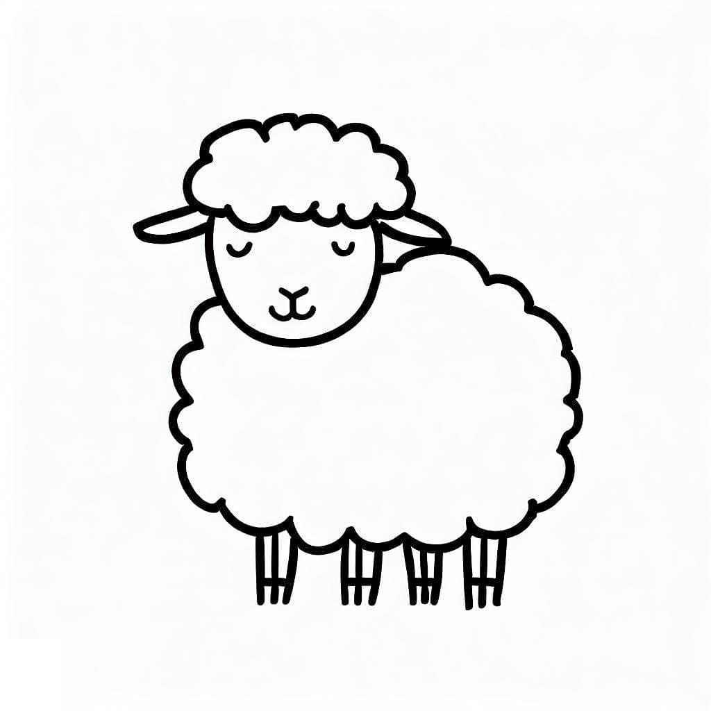 Desenho de uma Ovelha Simples para Colorir