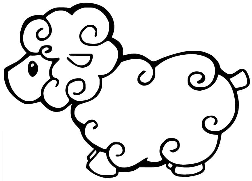 Desenho de uma Pequena Ovelha para Colorir
