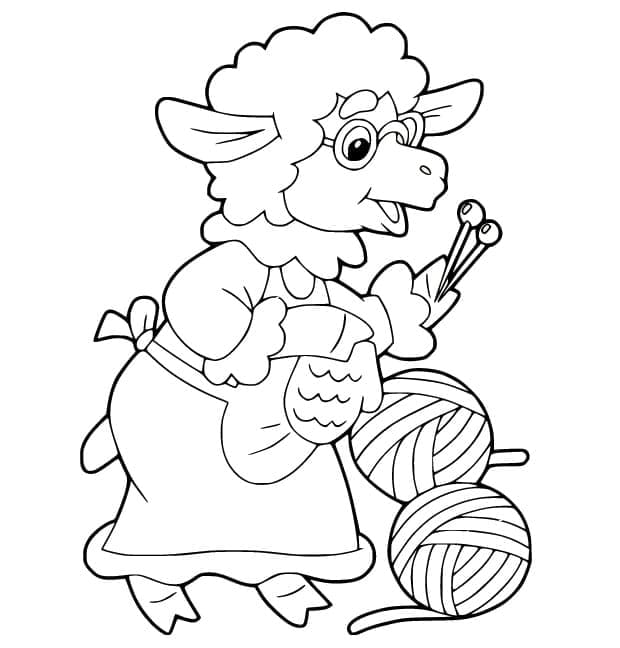 Desenho de Vovô Ovelha para Colorir