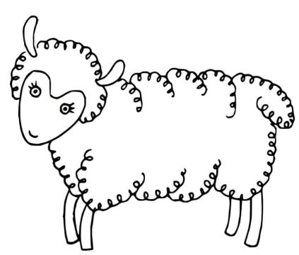 Desenho Ovelha Infantil para Colorir