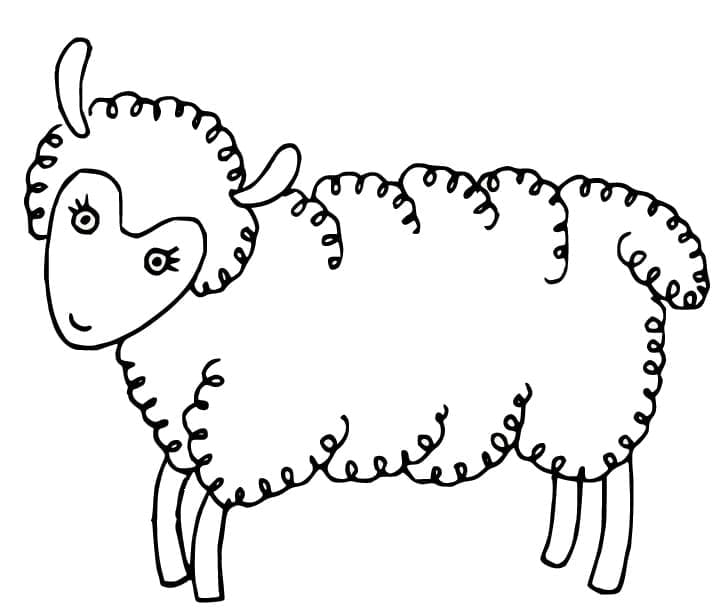Desenho Ovelha Infantil para Colorir