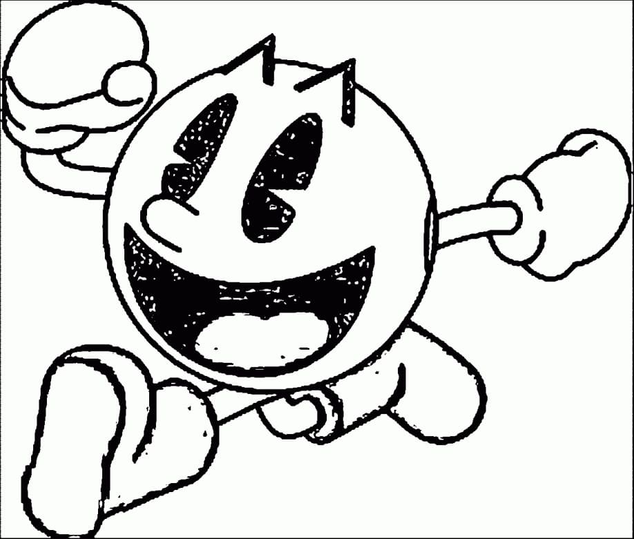 Desenho Pacman Kawaii para Colorir