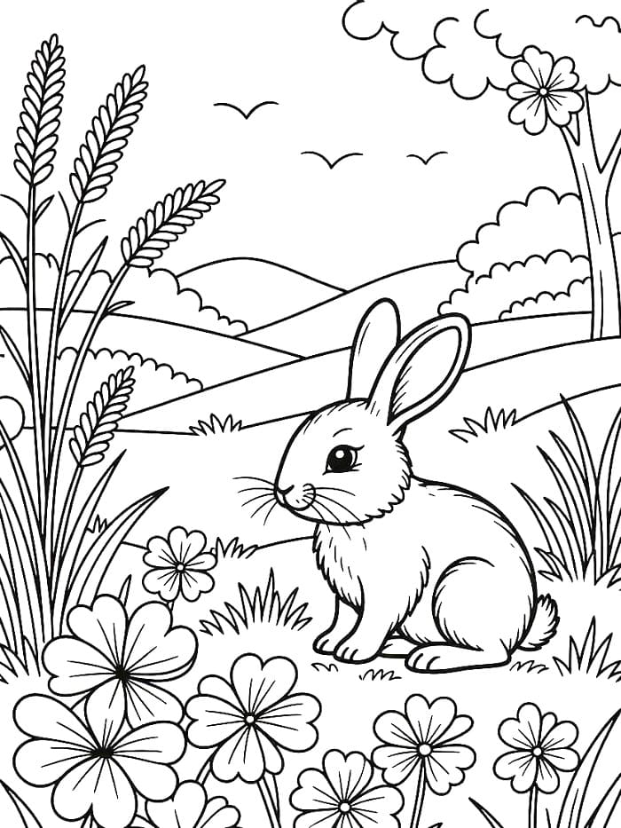 Desenho de Imprimivel Paisagem Natural para Colorir