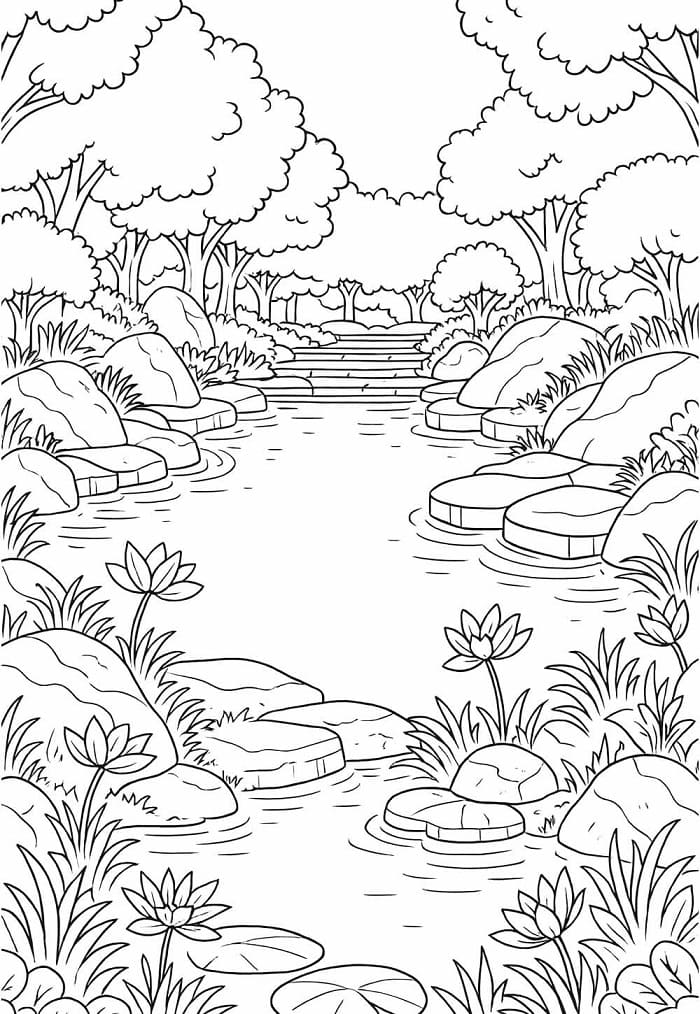 Desenho de Maravilhosa Natural Perfeita para Colorir