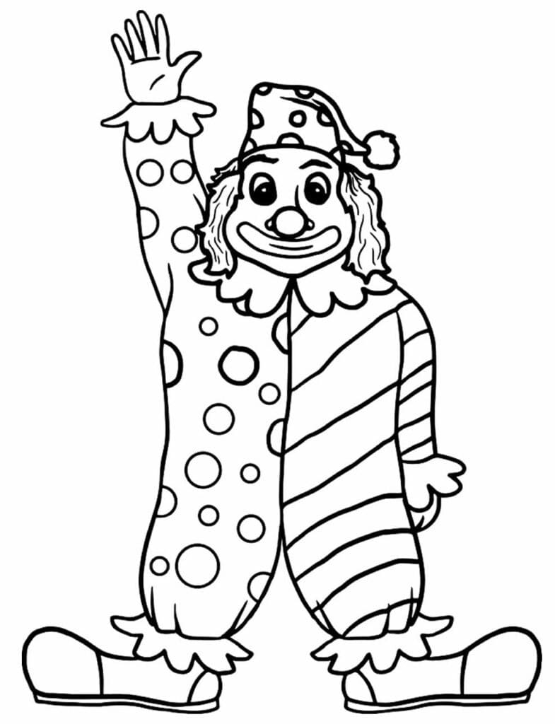 Desenho de Palhaço Amigável para Colorir