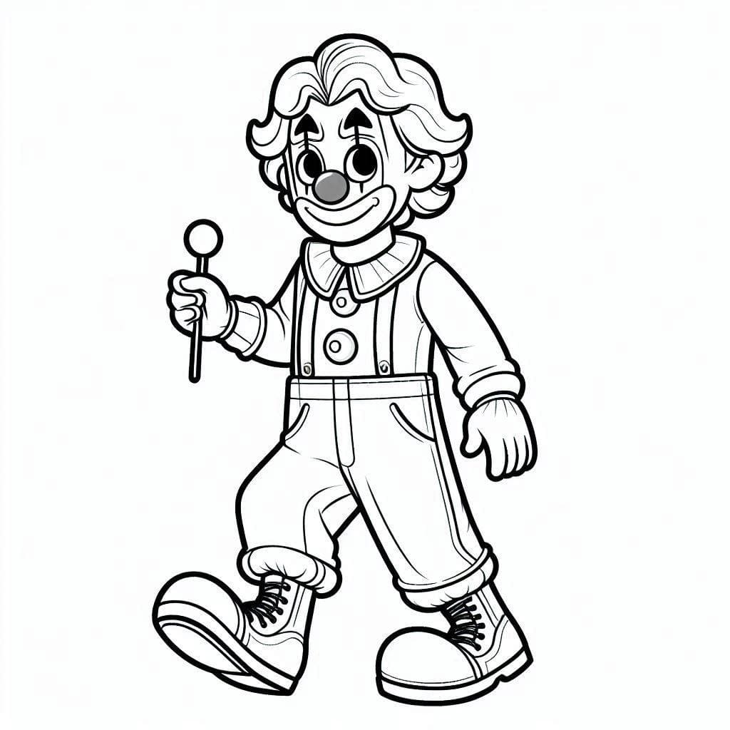 Desenho de Palhaço Feliz para Colorir