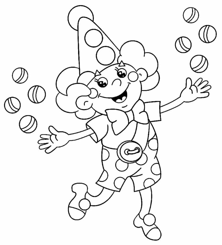 Desenho de Palhaço Fofo para Colorir