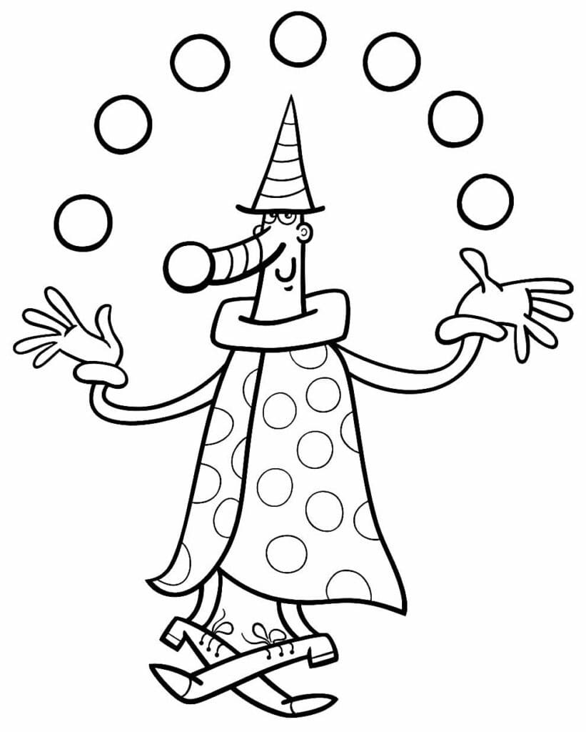 Desenho de Palhaço Muito Engraçado para Colorir