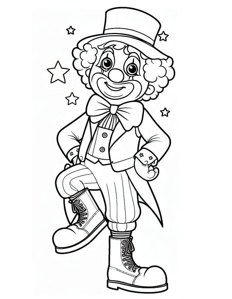 Desenho de Palhaço Muito Feliz para Colorir