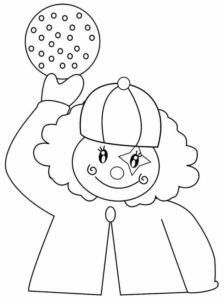 Desenho de Palhaço Muito Fofo para Colorir