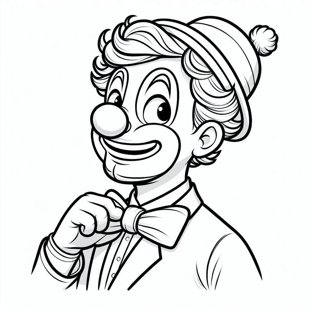 Desenho de Palhaço Simpático para Colorir