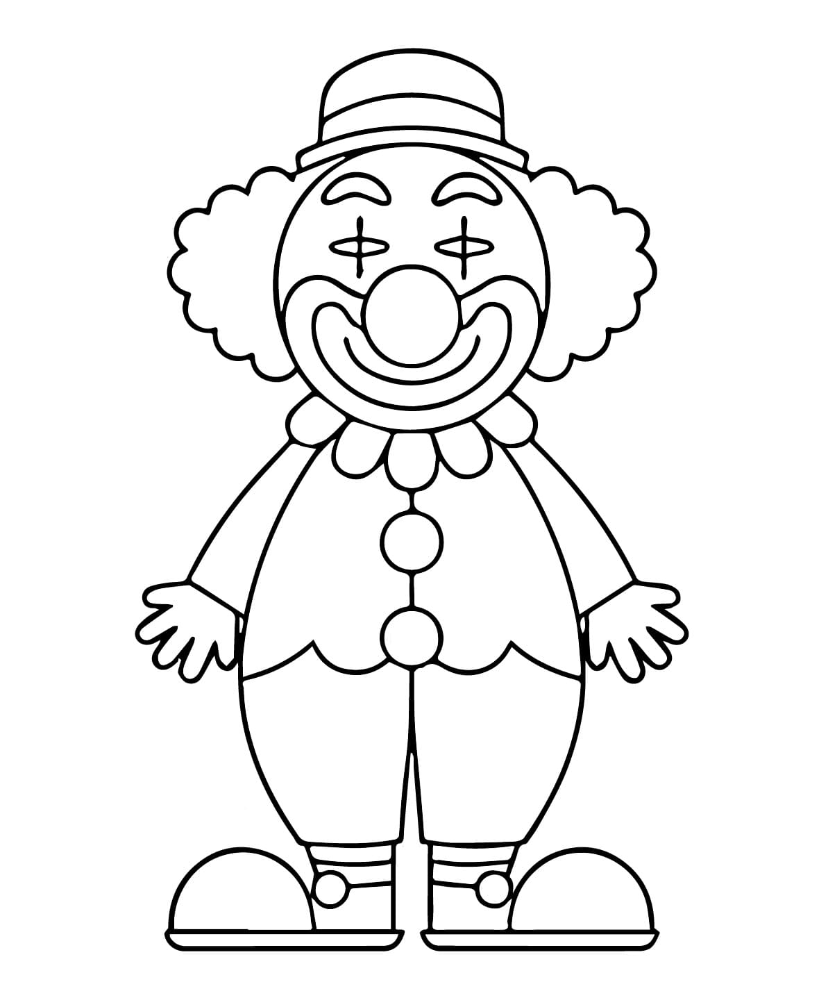 Desenho de um Palhaço Alegre para Colorir