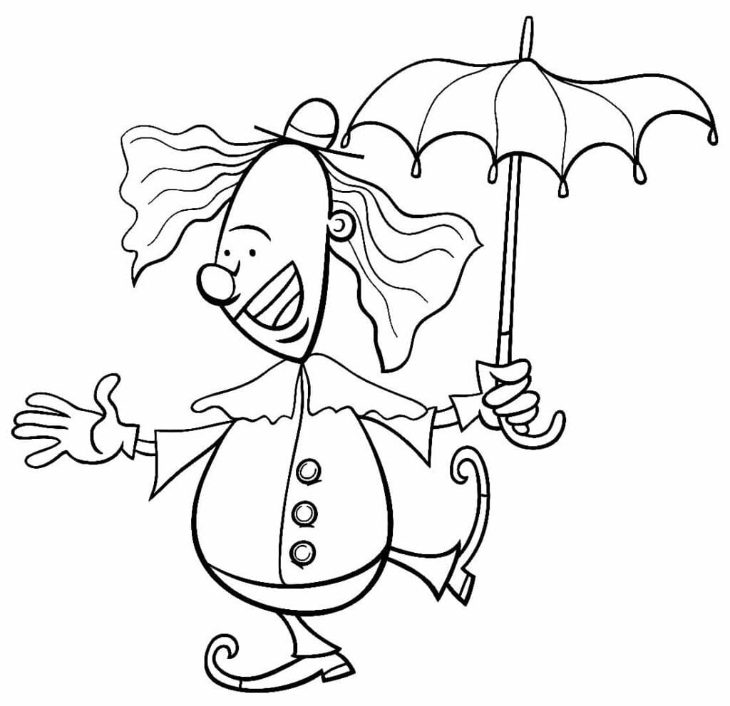 Desenho de um Palhaço Engraçado para Colorir