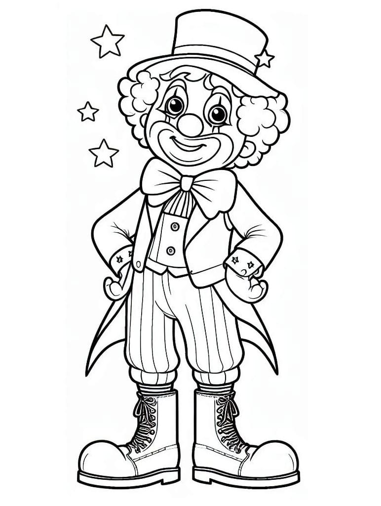 Desenho de um Palhaço Feliz para Colorir
