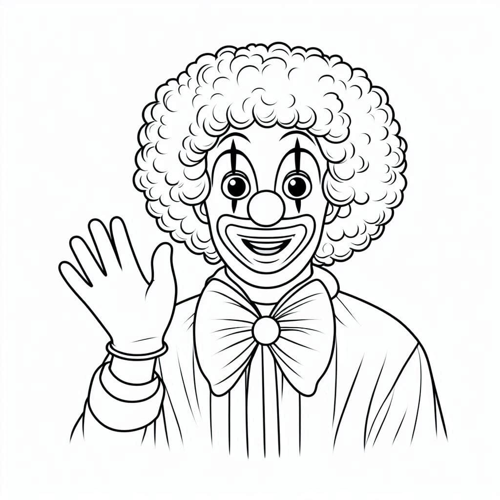 Desenho de um Palhaço Fofo para Colorir