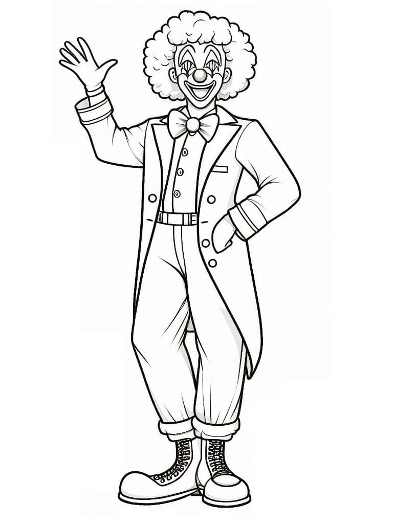 Desenho de um Palhaço Muito Feliz para Colorir