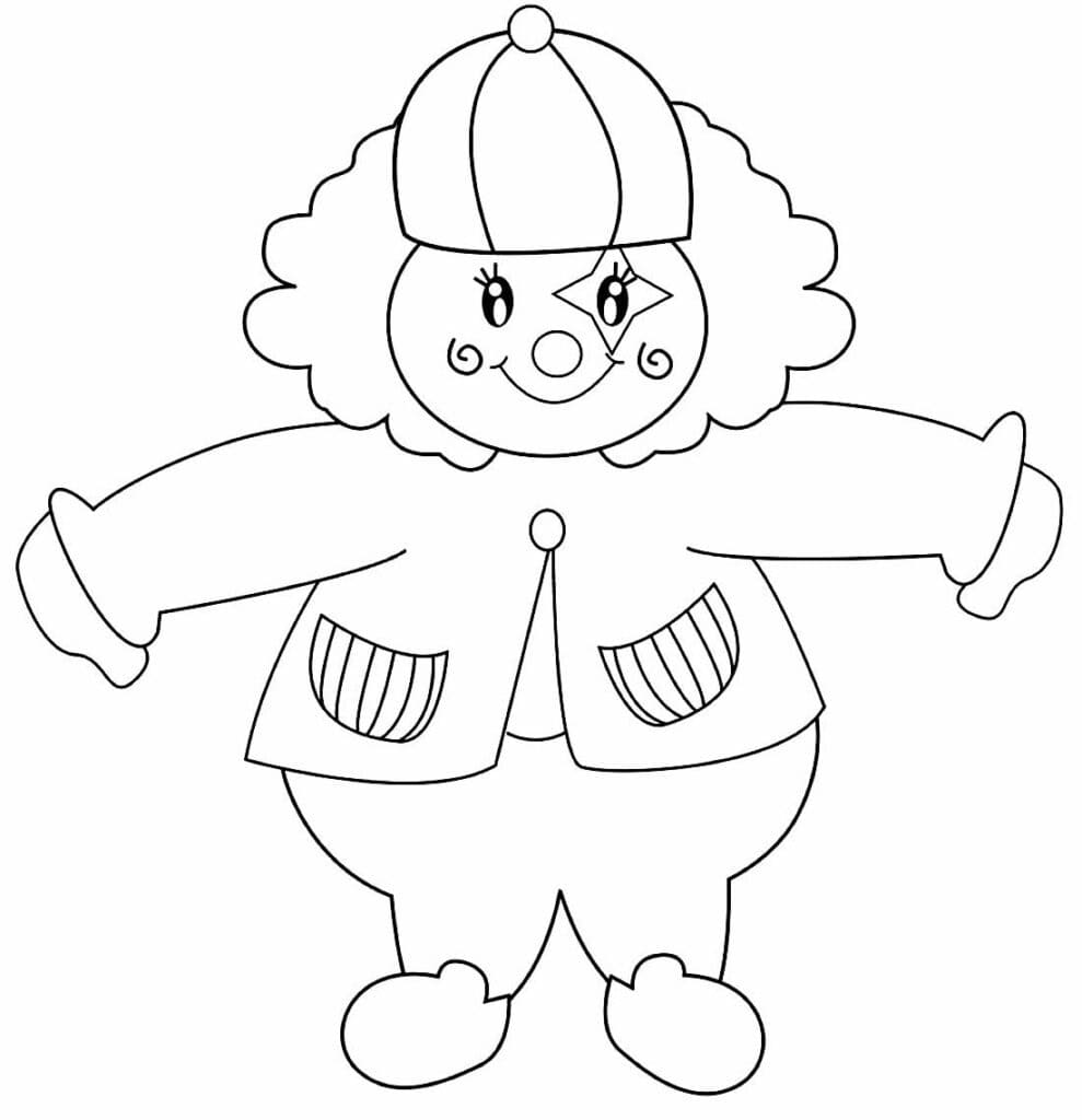 Desenho de um Palhaço Muito Fofo para Colorir