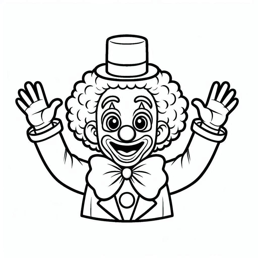 Desenho de um Palhaço Simpático para Colorir