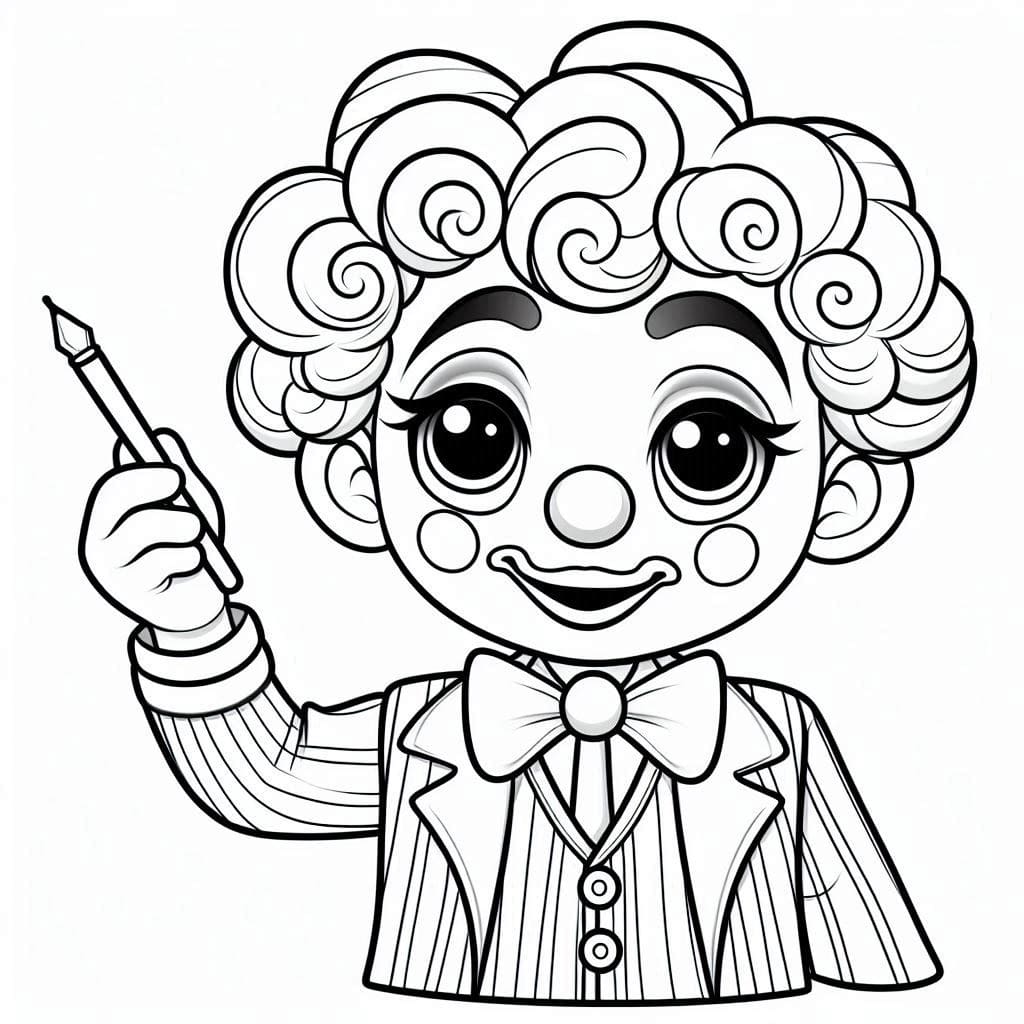 Desenho de um Palhaço Sorridente para Colorir