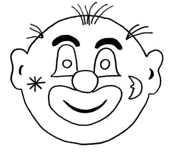 Desenho Cara de Palhaço para Colorir