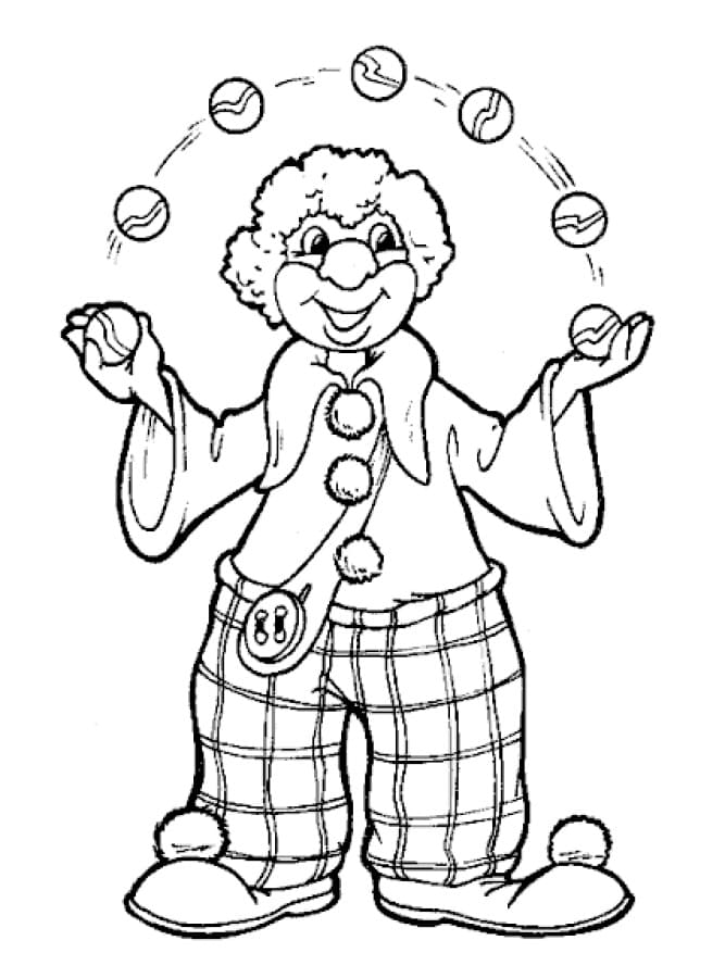 Desenho Imprimivel Palhaço de Circo para Colorir