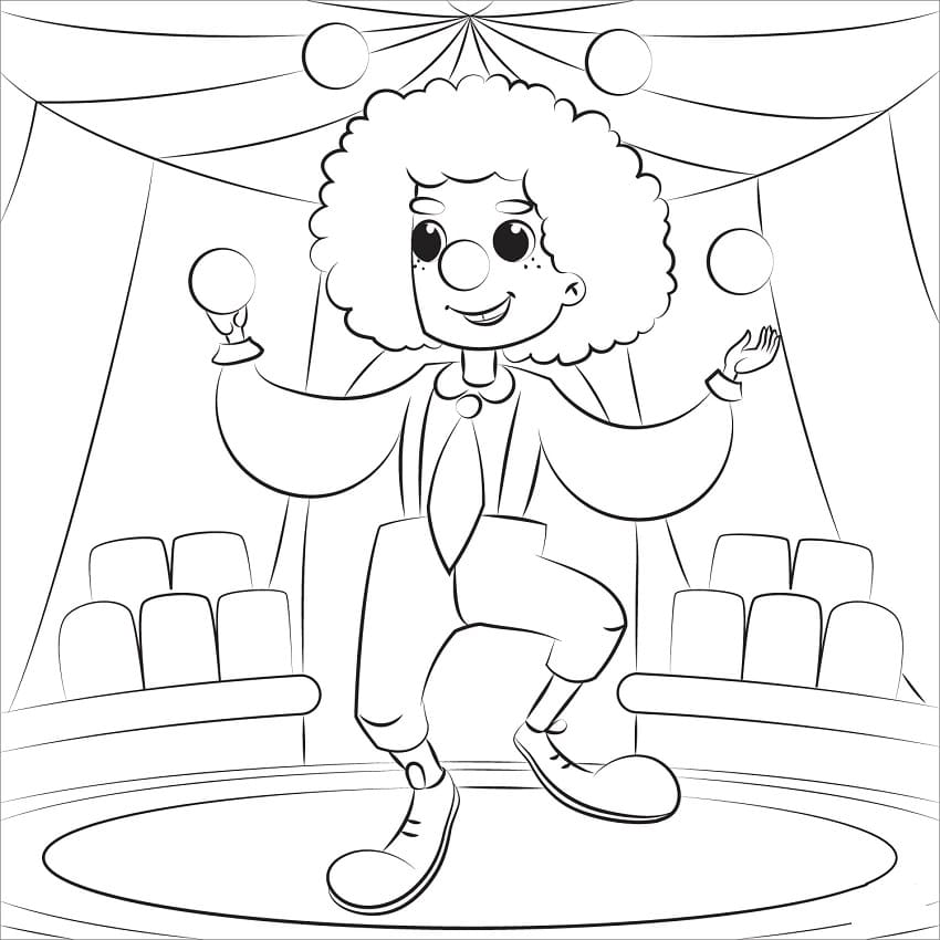 Desenho Palhaço de Circo para Colorir