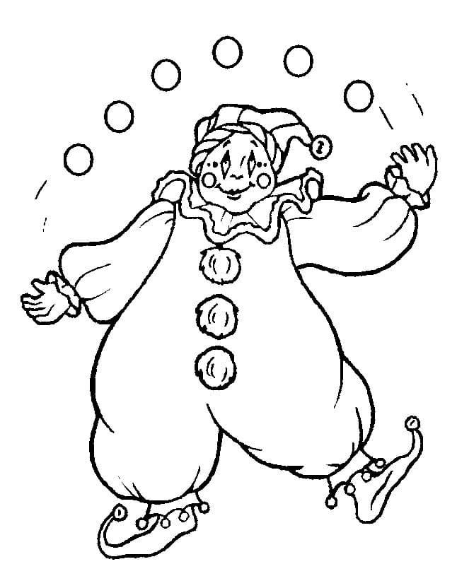 Desenho Palhaço Engraçado para Colorir