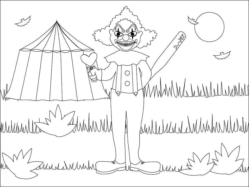 Desenho Palhaço Festa Infantil para Colorir