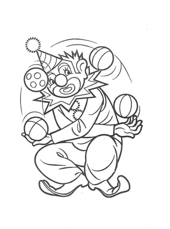 Desenho Palhaço Kawaii para Colorir