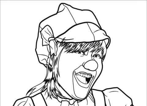 Desenho palhaço para Colorir Tinta Guache