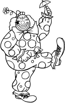 Desenho palhaço Simples para Colorir