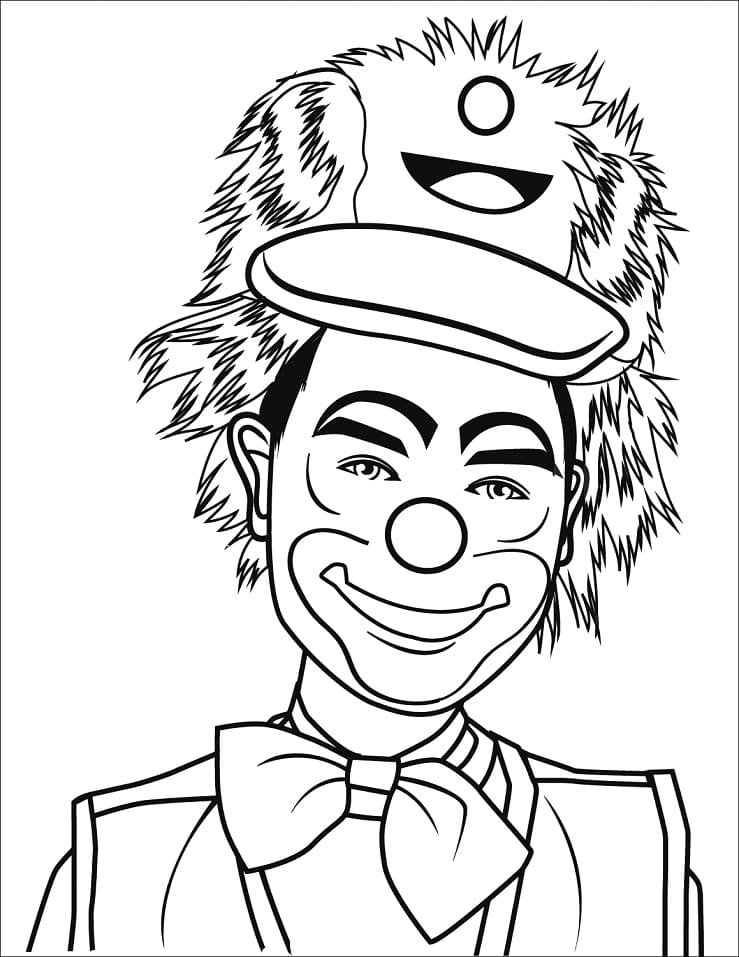 Desenho Palhaço Sorrindo 1 para Colorir