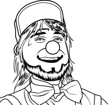 Desenho palhaço Sorrindo para Colorir
