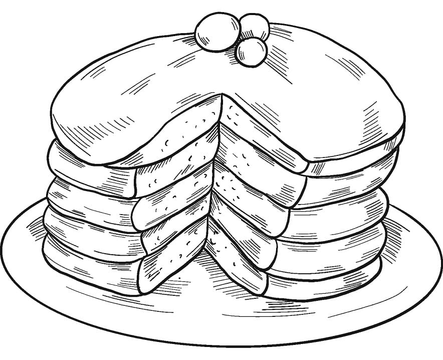 Desenho Panqueca Deliciosa para Colorir