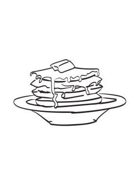 Desenho Panquecas para O café da manhã para Colorir