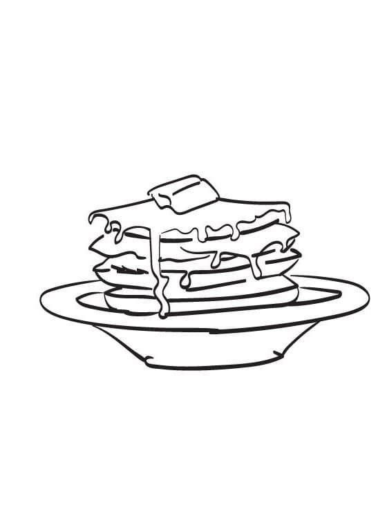 Desenho Panquecas para o Café da Manhã para Colorir