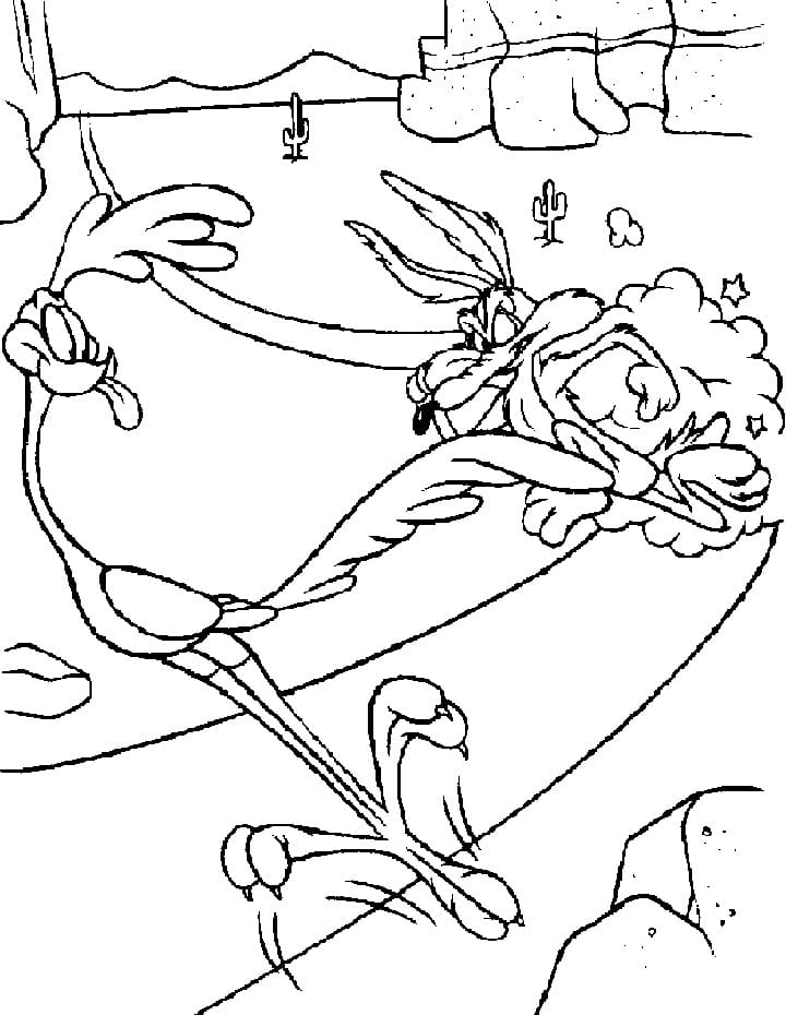 Desenho Papá Léguas e Coiote para Colorir