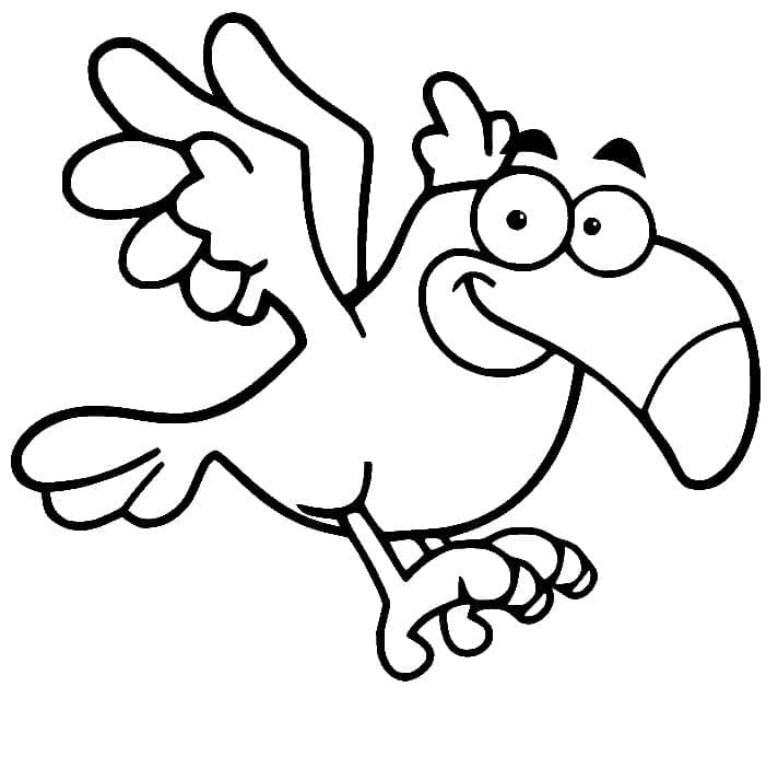 Desenho de Papagaio Engraçado para Colorir