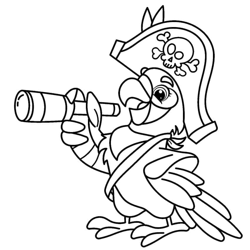 Desenho de Papagaio Feliz para Colorir