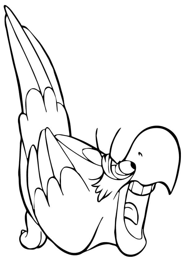 Desenho de Papagaio Muito Engraçado para Colorir