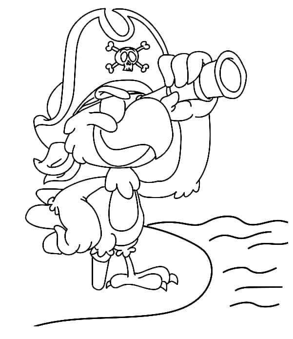 Desenho de Papagaio Pirata para Colorir