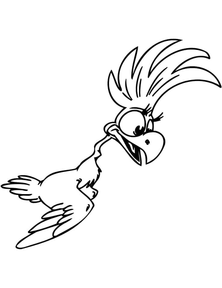 Desenho de um Papagaio Engraçado para Colorir