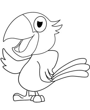 Desenho de Um Papagaio Feliz para Colorir