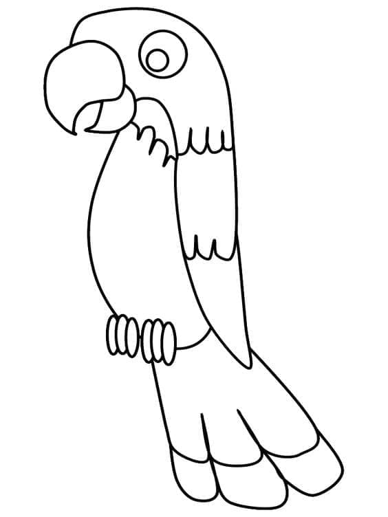Desenho de um Papagaio Simples para Colorir