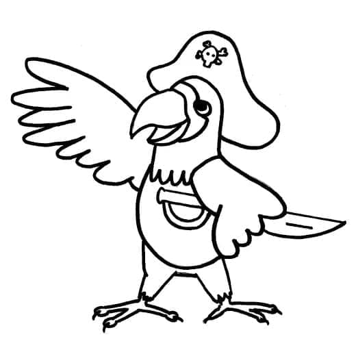 Desenho de um Papagaio de Desenho Animado para Colorir